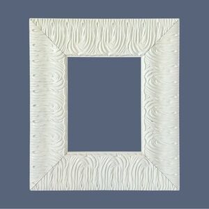 Large Off-White Textured Solid Wood Picture Frame for 8x10, 4” Wide Rustic Frame